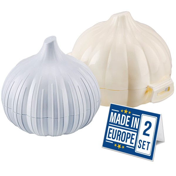 Crystalia Garlic Mincer and Keeper Box, Multifunctional Masher and Grinder,