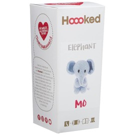 Hoooked Elephant Mo kit eco barbante, Cotton, Provence, 19 x 8 x 9 cm