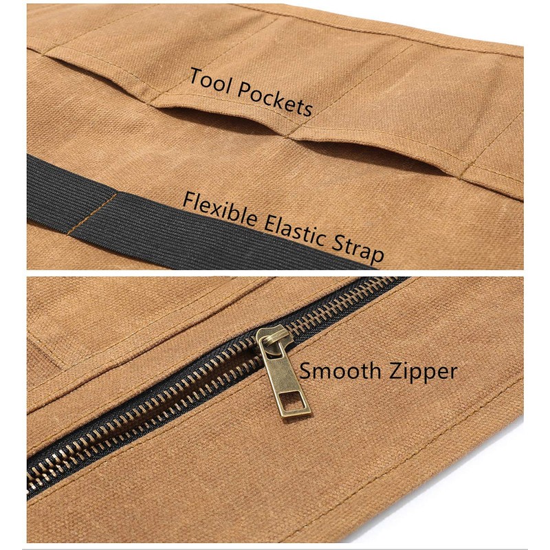 Tool Bag Heavy Duty Waxed Canvas Tool Roll Bag Tool