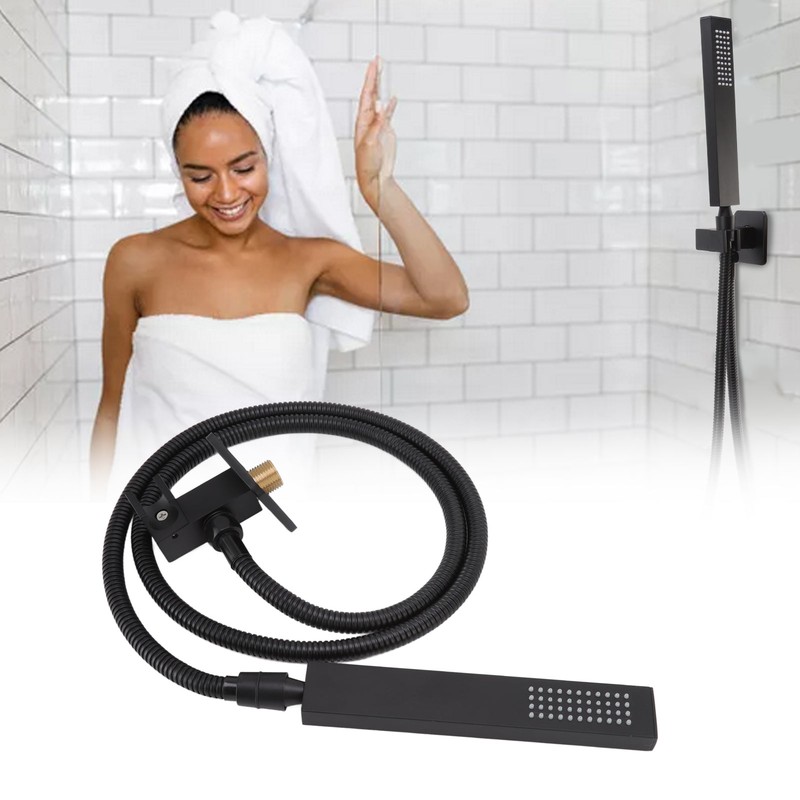 Wall Mounted Shower Set Black High Pressure Shower Head with