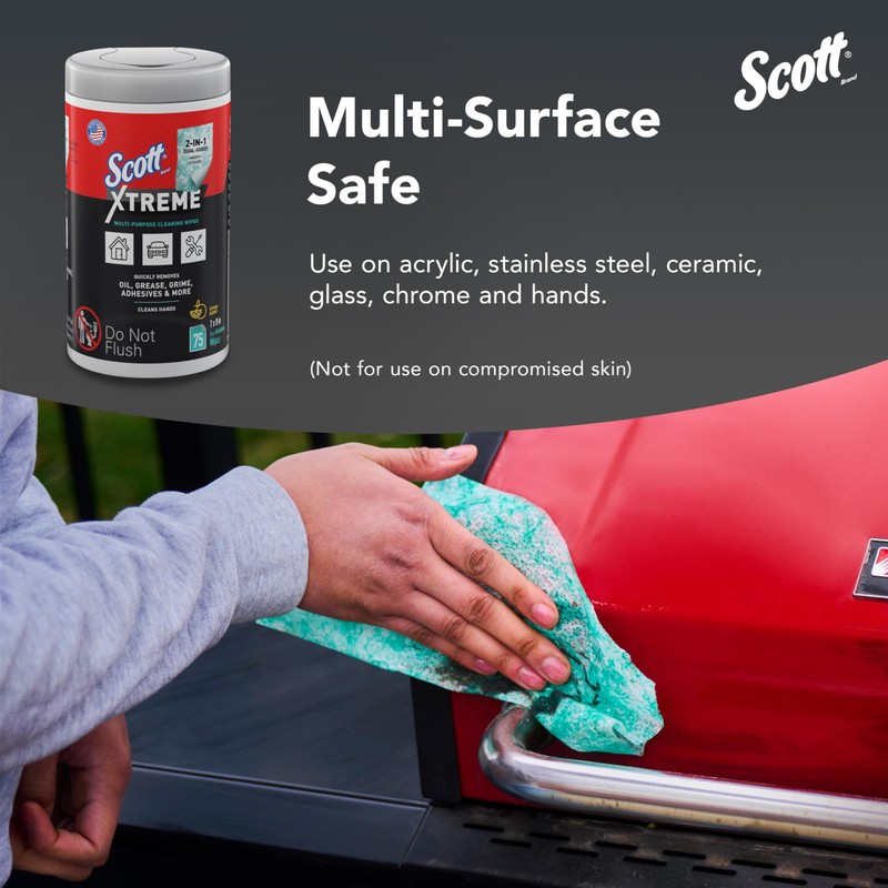 Scott® Xtreme Multi-Purpose Cleaning Wipes (54591), Heavy Duty Textured Extreme