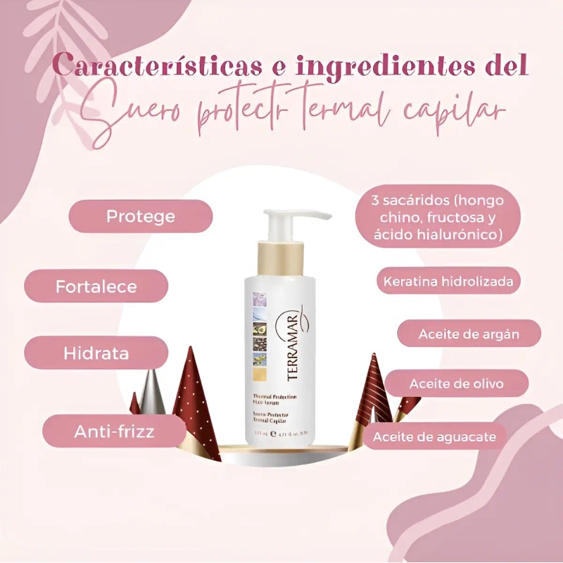 3 Piezas Serum Capilar Protector De Calor Terramar + Regalo