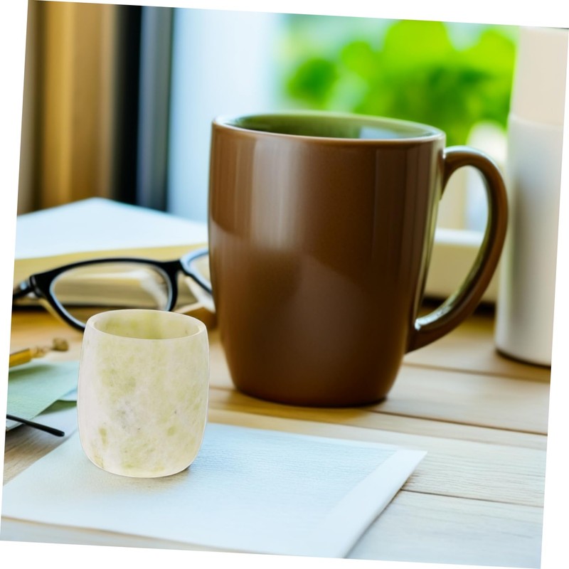 SHOWERORO Tea Cup Natural Crystal Tea Container Home Office Use