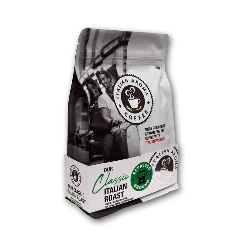 Italian Aroma Coffee - 250g Espresso Ground Coffee for Home