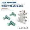 Tone Fitness 20 LB Neoprene Dumbbell Set with Storage Rack