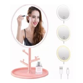 Tahua Espejo De Maquillaje Luz Led Touch Forma De Arbol Carga Usb