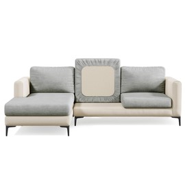 Nolan Interior Miracle Sofa Cover - Plush Seat Cushion Cover with Ultra-Soft, Stretchy, Thick Chenille Fabric - Large, Earl Grey - Pet Proof, Stain Safe, Easy Fit, Easy Wash