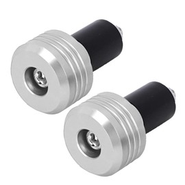 Suuonee Motorcycle Handlebar Grips, Motorcycle Aluminium Alloy Handlebar Grip End Aluminium Plugs Moto Slider Accessories [Silver]