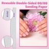 Nail Files 80/80 Grit (100 Pack), Professional Double Sides Emery
