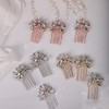 Teyglen Simple Rhinestones Crystal Bride Wedding Hair Comb Set Hecho