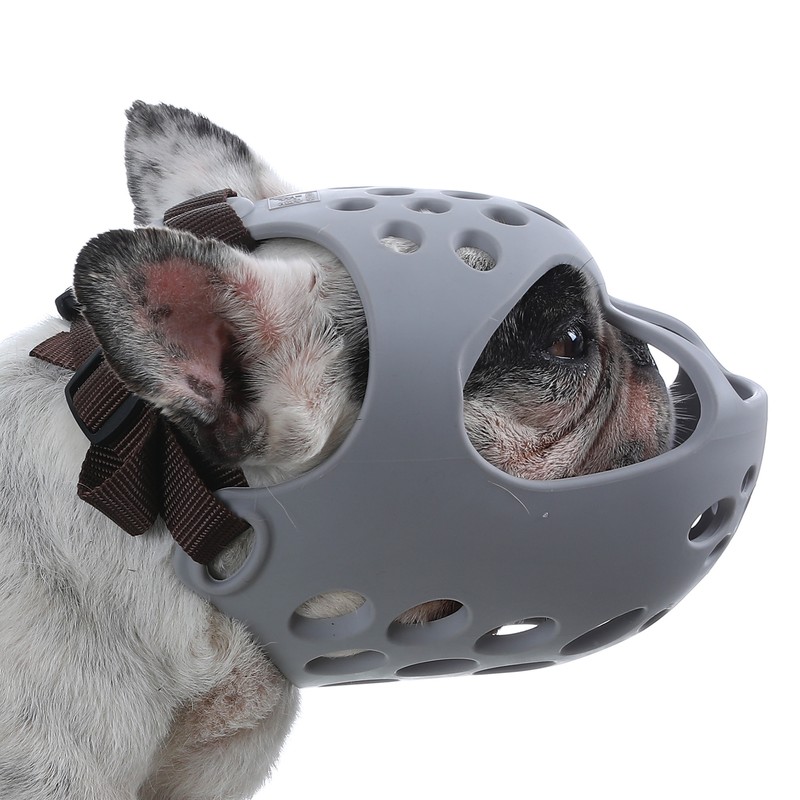 Dog Muzzle for Short Snout Dogs Breathable Holes Prevent Biting