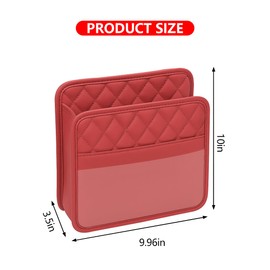 Mandark Car Seat Back Organizer, PU Leather Automotive Backseat Hanging Storage Pocket, Multipurpose Vehicle Travel Essentials Accessories for Kids & Adults, Universal for Most Cars (Red)