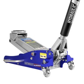 Pvillez Floor Jack,Heavy Duty Hydraulic Floor Jack, Low Profile Aluminum and Steel Racing Floor Jacks w/2 Piston Quick Lift Pump, Lifting 3.5"-14" 1.5 Ton(3,000 lb) Capacity Blue