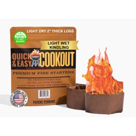 Light Clean Plant-Based Fires and Light Wet Kindling In Windy Conditions | Cook With No Petrochemicals and No Charcoal Chimney. For Fire Pit, Grilling, Fireplace, Charcoal Grill, Camping, BBQ, Bonfire