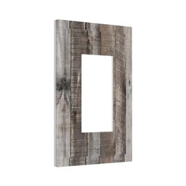 Dark Brown Gray Grey Wood Wooden Plank Grain Decorative 1 Gang Single Decorator/Gfci Outlet Light Switch Cover Barn Western Cabin Lodge Style Electrical Rocker Receptacle Wall Plate for Dimmer, USB