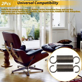 2 Pack 2-7/8 Inch Recliner Mechanism Tension Spring Replacement, 11/16" Diameter, Fit for Lane Action HomePlace Group Recliners, Footrest Repair Part (FR-278TS, LAN-TS278, 2-7/8" RTS)