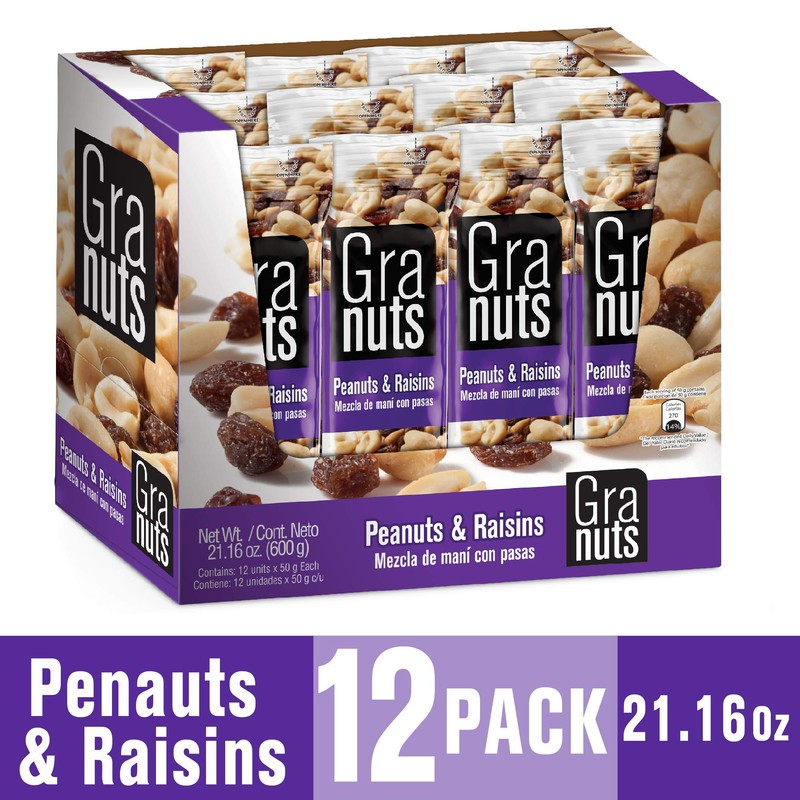 Granuts Peanuts & Raisins | Classic, Savory Flavors | Salty