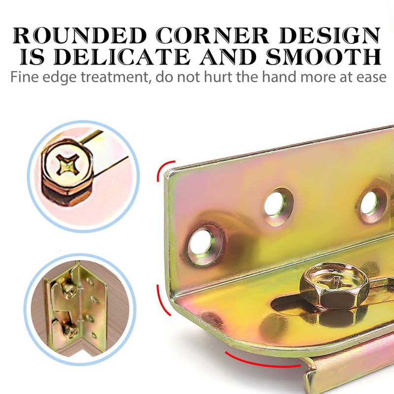 Bed Brackets Corner, 4 Sets Bed Rail Brackets, Heavy Duty