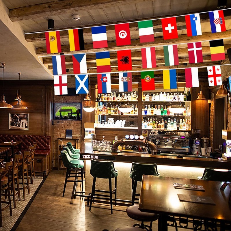 Countries Flags - 26ft/8m, Waterproof, Flags for home, Bar, Restaurant