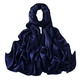Lina & Lily Women's Premium Satin Scarf Stole for Wedding Evening, navy, Unit size