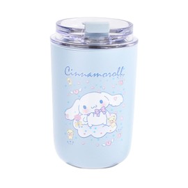 HOOKTA Kitty Cinnamon Water Bottle, 280 ml, Leak-Proof Water Bottle with Straw, Drinking Cup, Stainless Steel Bottle for Work, Travel, Outdoor, School (Blue)