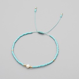 mizhu Miyuki Glücks Partner Armband Selber Machen Surfer Verstellbare Kettenarmband für Damen Mädchen, Freundschaft Gute Reise Talisman Wunsch Sicherheit Wohlstand Guard Ihre Liebe Geschenk