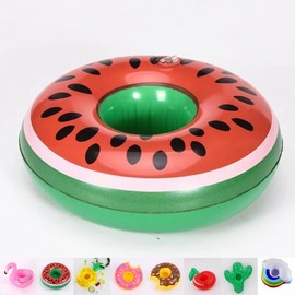 Flamingo Mini Cupholder Float for Pool & Water Play 04-Cup Tube-Pink Donut 9ea