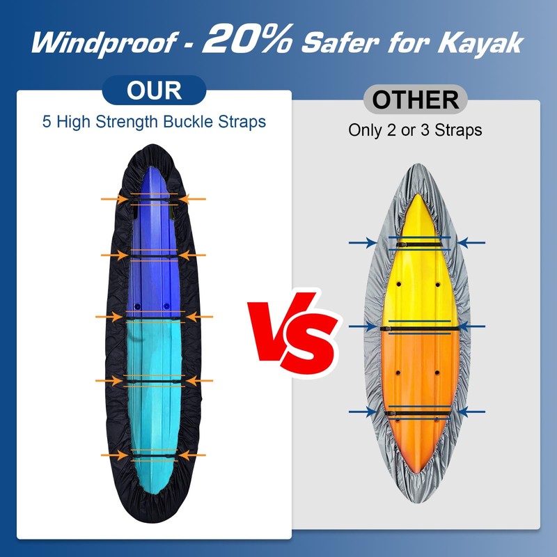 CHANGE MOORE Kayak Cover Waterproof with Kayak Storage Bag, 600D