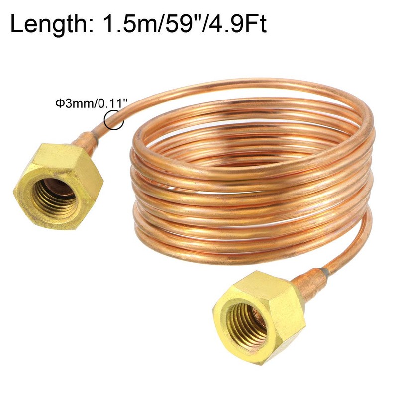uxcell Refrigeration Tubing, 1/8" OD x 4.9Ft Length Copper Tubing