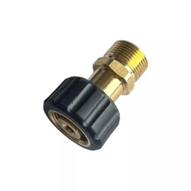 M&M Smartek Pressure Washer Adapter M22 x 1.5 Internal Thread 14 mm Mandrel x M22 x 1.5 Male Thread - 15 mm Bore - Compatible with Kärcher Hoses - Hand Screw Connection with 14 mm Arbor - Robust Brass