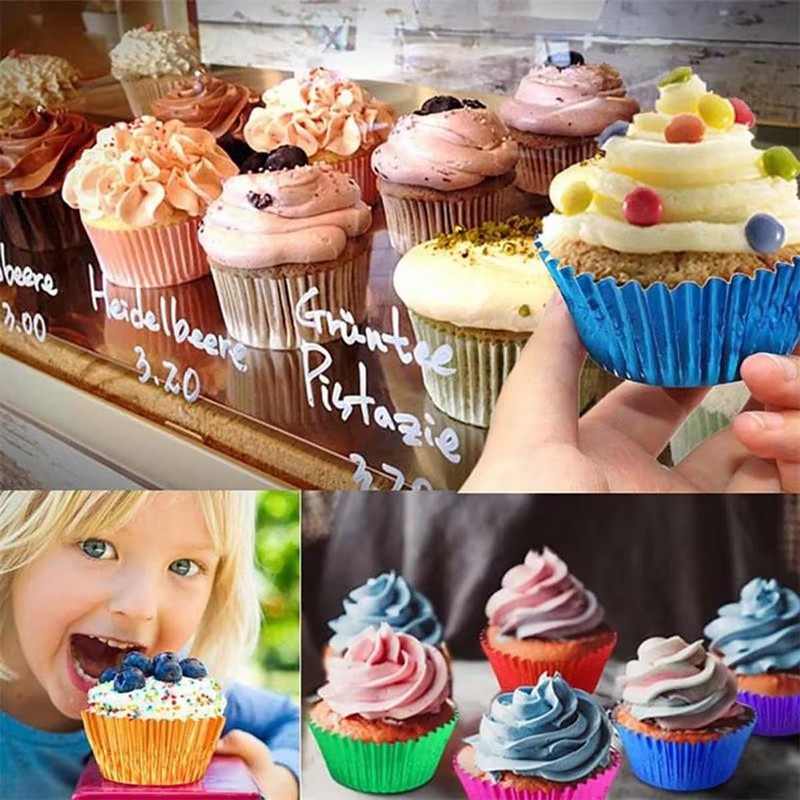 AIMALL 200 Pcs Premium Baking Cups, 2.95 Inch, Thick Aluminum