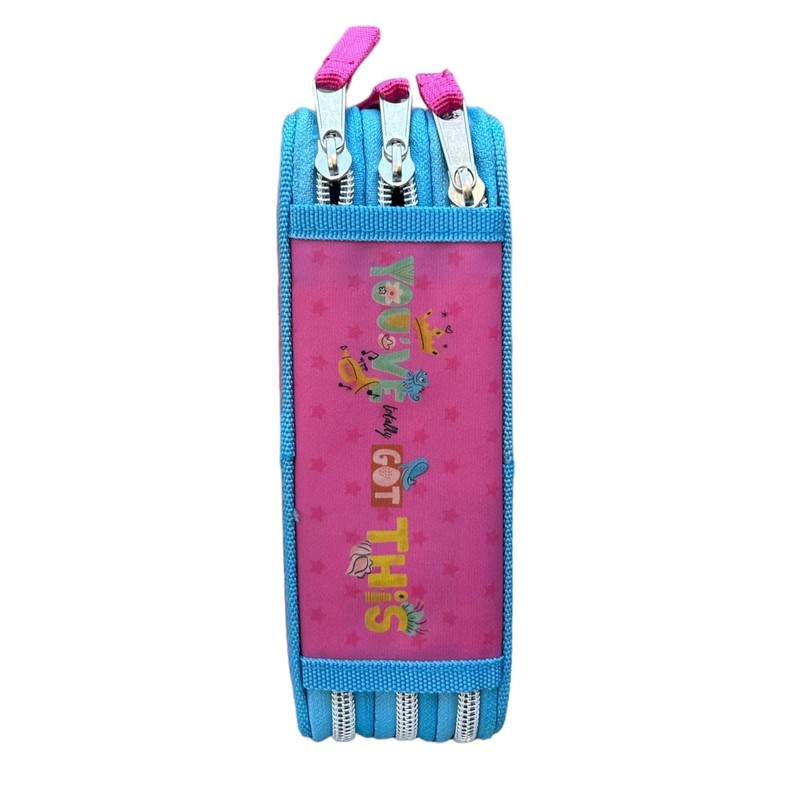 CARTOON School Pencil Case with 3 Zips with Multiple Compartments