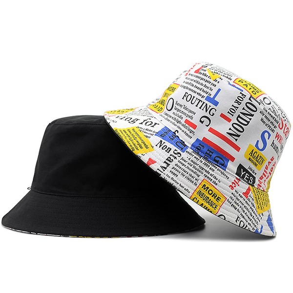 Laquest Large Size Reversible Bucket Hat with Chin Strap, Unisex