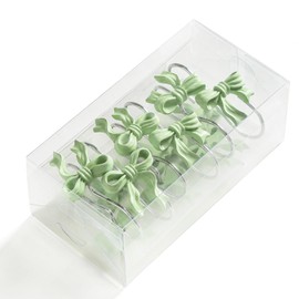 Cute Bow Shower Curtain Hooks Rings for Bathroom,Sage 12PCS