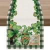 Celepaty Buffalo Plaid St. Patrick’s Day Table Runner, Shamrock Gnomes