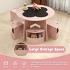 INFANS Toddler Table and Chair Set with 4 Storage Stools,