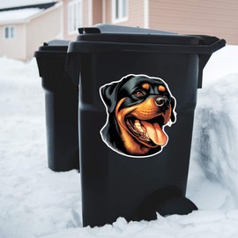 Extra Large 460mm 'Happy Rottweiler' Permanent Sticker Decal for Cars/Windows/Bins/Walls (DW00123439)