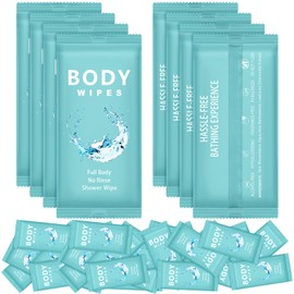 Treela 300 Pcs Bulk Deodorant Large Body Wipes Individually Wrapped Wet Wipes Travel Size for Adults Shower for Homeless Supplies Hygiene Personal Cleansing for Hiking Gym(7.09" X 9.84",Blue)