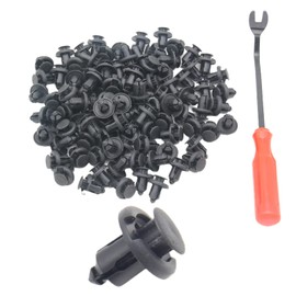 91503-SZ3-003 Fender Rivet Clips 100PCS Bumper Clips and 1PC Bonus Fastener Remover, 10mm Fender Liner Clip Compatible with Honda Accord Civic and Acura, Plastic Rivet Retainer Clips