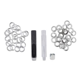Mandala Crafts Grommet Eyelet Kit with Setting Tools for Leather, Fabric, Boots, Tarp Repair, Sewing Silver Tone 100 Sets 2/5 Inch Inner Diameter