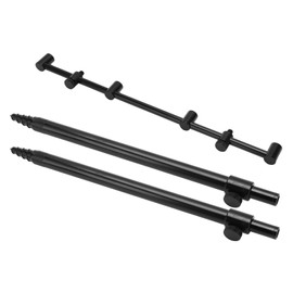 Fishing Rod Bracket 2 Sections Telescopic Aluminum Alloy Fishing Rod Rest with Universal Thread for Outdoor Fishing2x31cm Ground