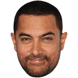 Aamir Khan (Beard) Celebrity Mask, Flat Card Face, Fancy Dress Mask