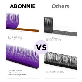 ABONNIE Colored Lash Extensions, 16 Rows Cashmere lash extensions, 0.07 D Curl Lash Extensions, 14mm Classic Lash Extensions, Single Lash Extensions for Professional(0.07-D-Purple Gradient 14mm)