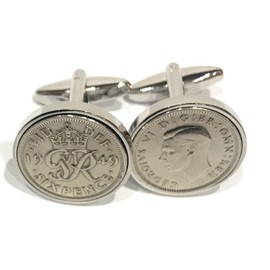 HT - Premium 1949 Lucky sixpence cufflinks for a 76th Birthday cufflinks