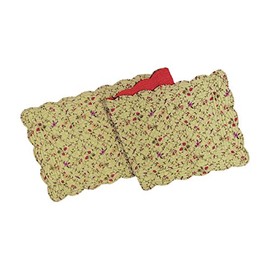 C&F Home Coventry Cotton Machine Washable Table Runner Runner Green