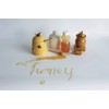 Creative Co-Op Small 3 Piece Yellow with Decorative Bees Stoneware