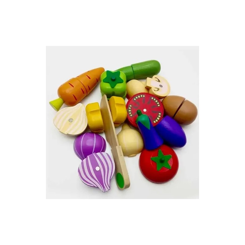 Charola De Verdura Estilo Montessori Madera Juego Didáctico
