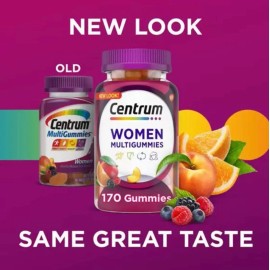 Centrum Mujer Gomitas Multivitamnicas 170 Pzas Vitaminas Esenciales para Salud, Energa y Sistema Inmune, Sabor Frutas, Ideal para Uso Diario sin...