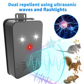 4 Pack Rodent Repellent for Car Engines,Three Power Supply Modes,Car Rodent Repeller Ultrasonic, Under Hood Flashing Light Covers a Wide Range, Suitable for Cars, Garages