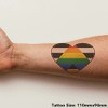 'Ally Flag Heart' Temporary Tattoo - Water Resistant, Skin-Safe, Non-Toxic